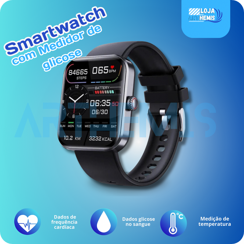 Smartwatch GlicoWatch™ - Com medidor de glicose